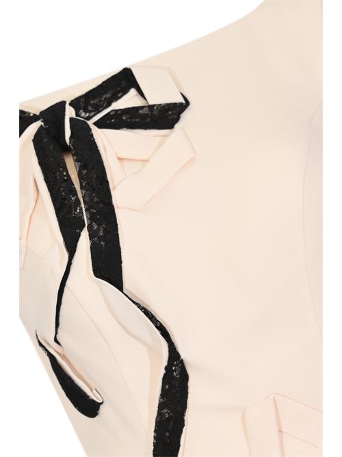 Abito longuette 66638 in crepe Vanilla TARIK EDIZ | 66638VANILLA